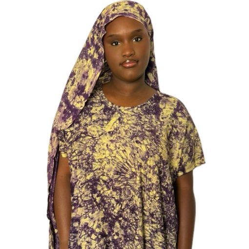 Robe de maison - allaitement Jaune - Vert allaitement en Coton Taille Unique Convient du 34 au 46 Longueur Jusqu’à 1,77 m Inclut Grand Foulard Assorti Élégante et Polyvalente pour Détente à la