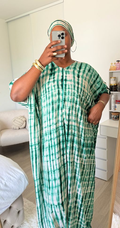 Robe Bante Vert Sauge en coton 100% légère et respirante Taille XS à XL coupe fluide et confortable idéale pour un confort quotidien