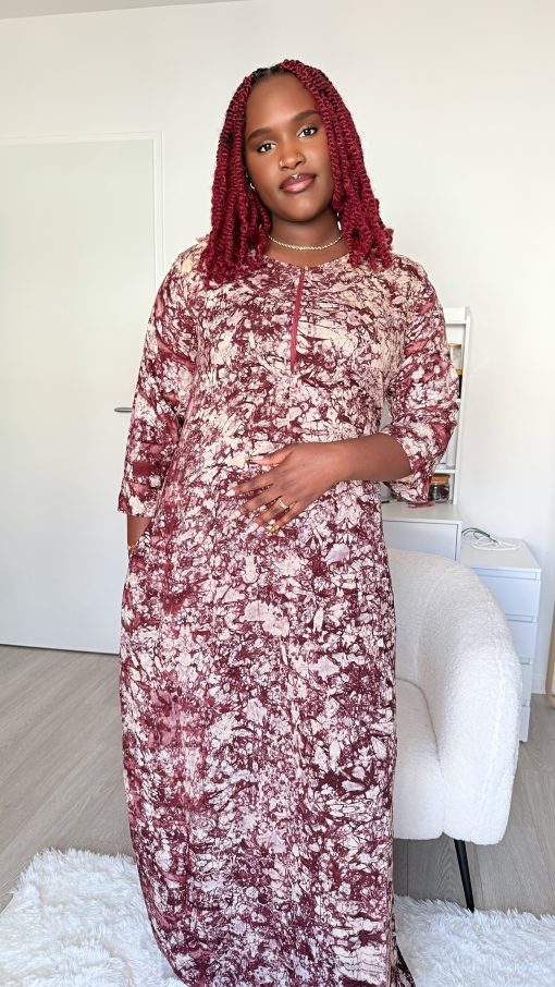 Robe allaitement manches 3/4 | XS à 3XL | Longueur au choix | Coupe fluide tissu 100 % coton léger et respirant – Image 8