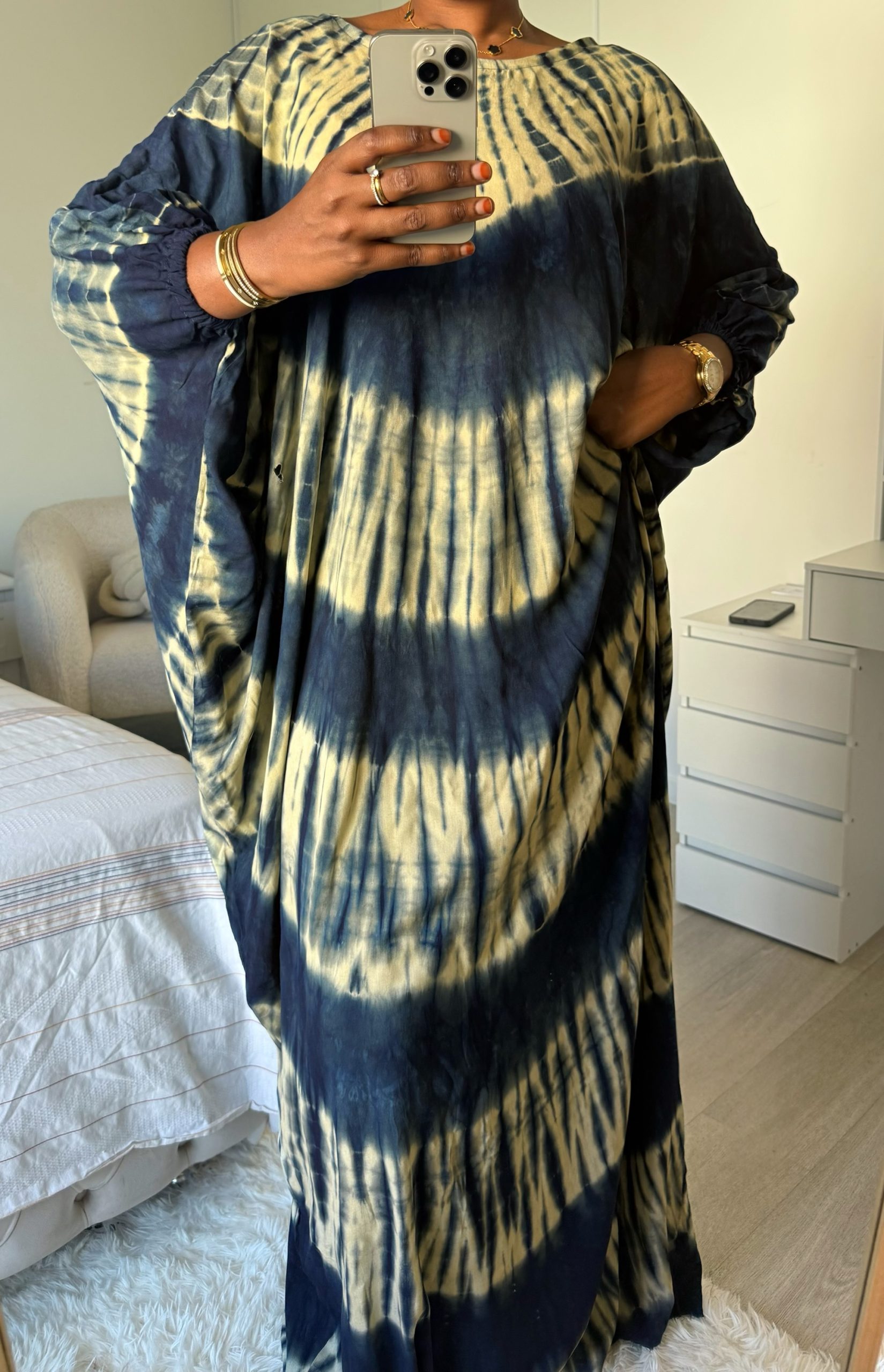 Robe d'intérieur ample style boubou – Manches élastiquées – Image 2