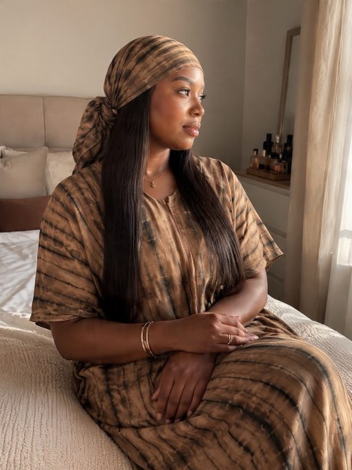 Robe Bante Marron Chocolat en coton 100% légère et respirante Taille XS - XL coupe fluide et confortable idéale pour un confort quotidien