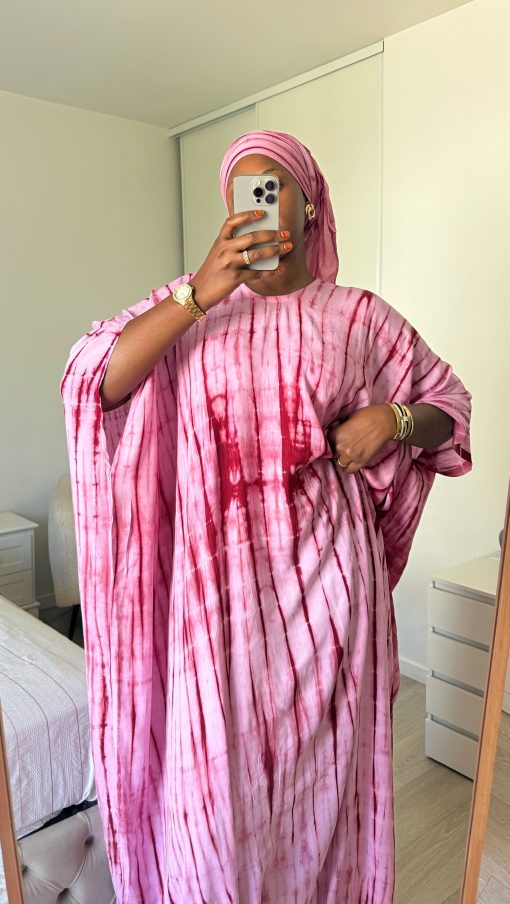 Robe Rose Framboise GRANDE TAILLE en coton 100% légère et respirante teintée artisanalement pour un confort quotidien et une coupe fluide – Image 4