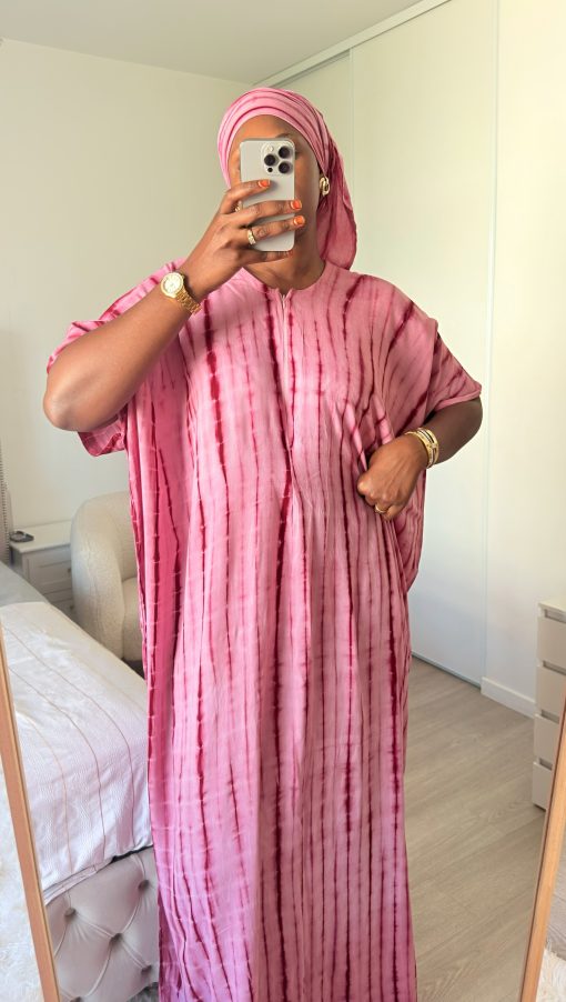 Robe Bante Rose Framboise ocre en coton 100% légère et respirante Taille XS à XL coupe fluide et confortable idéale pour un confort quotidien – Image 2