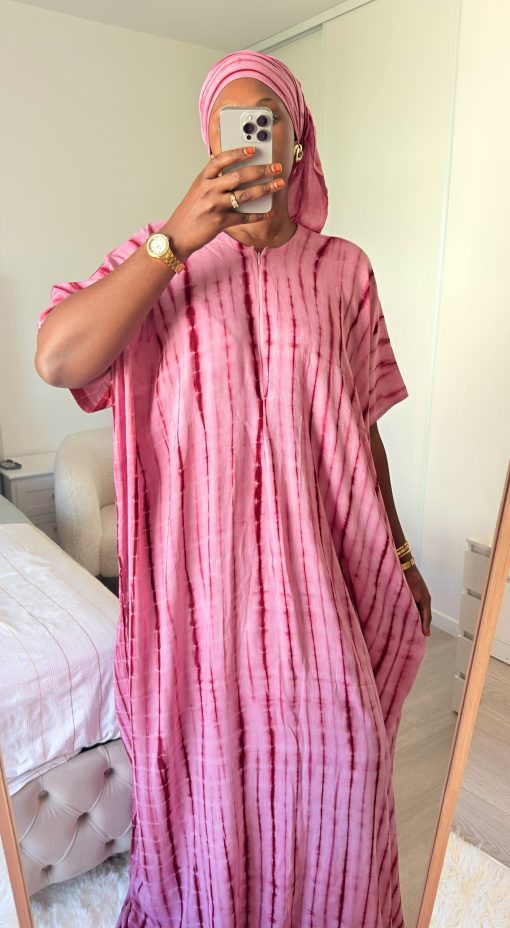 Robe Bante Rose Framboise ocre en coton 100% légère et respirante Taille XS à XL coupe fluide et confortable idéale pour un confort quotidien – Image 3