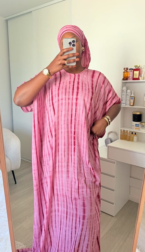 Robe Bante Rose Framboise ocre en coton 100% légère et respirante Taille XS à XL coupe fluide et confortable idéale pour un confort quotidien – Image 4