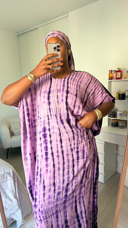 Robe Bante Lilas Prune en coton 100% légère et respirante Taille XS à XL coupe fluide et confortable idéale pour un confort quotidien