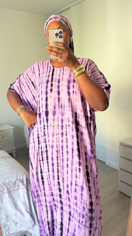 Robe Bante Lilas Prune en coton 100% légère et respirante Taille XS à XL coupe fluide et confortable idéale pour un confort quotidien – Image 2