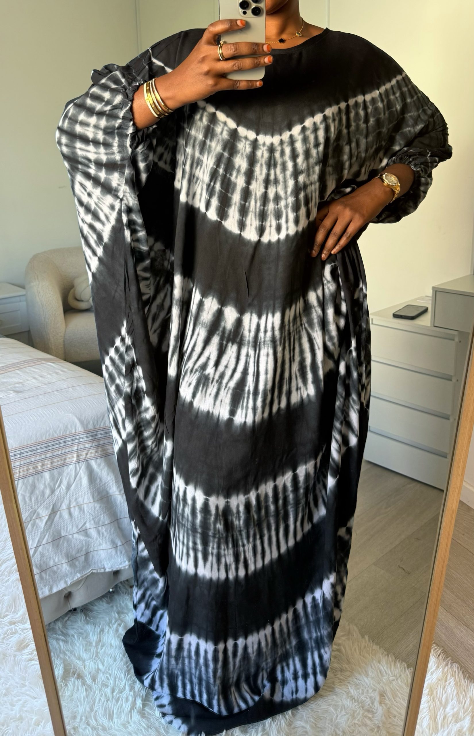 Robe d'intérieur ample style boubou – Manches élastiquées – Image 3