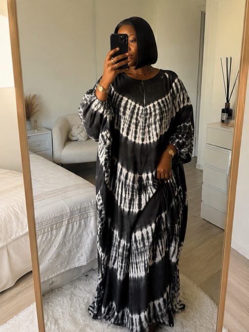 Robe d'intérieur ample style boubou – Manches élastiquées – Image 2