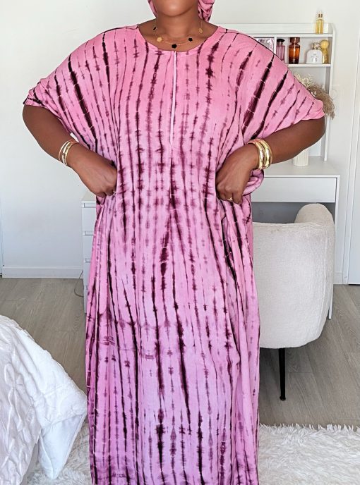Robe d’intérieur prune rosé XS - XL en coton 100% – Image 2