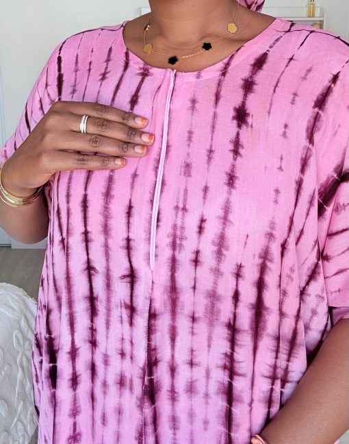 Robe d’intérieur prune rosé XS - XL en coton 100% – Image 4