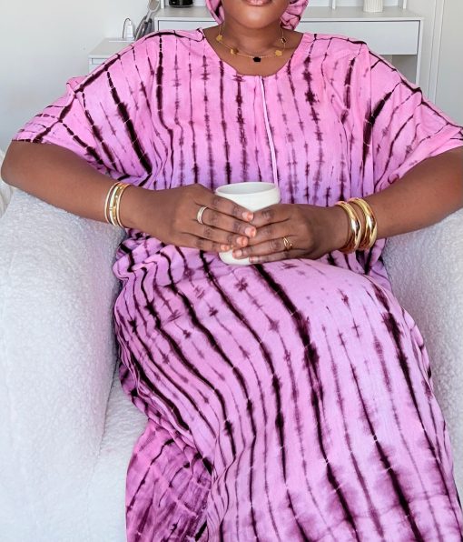Robe d’intérieur prune rosé XS - XL en coton 100% – Image 5