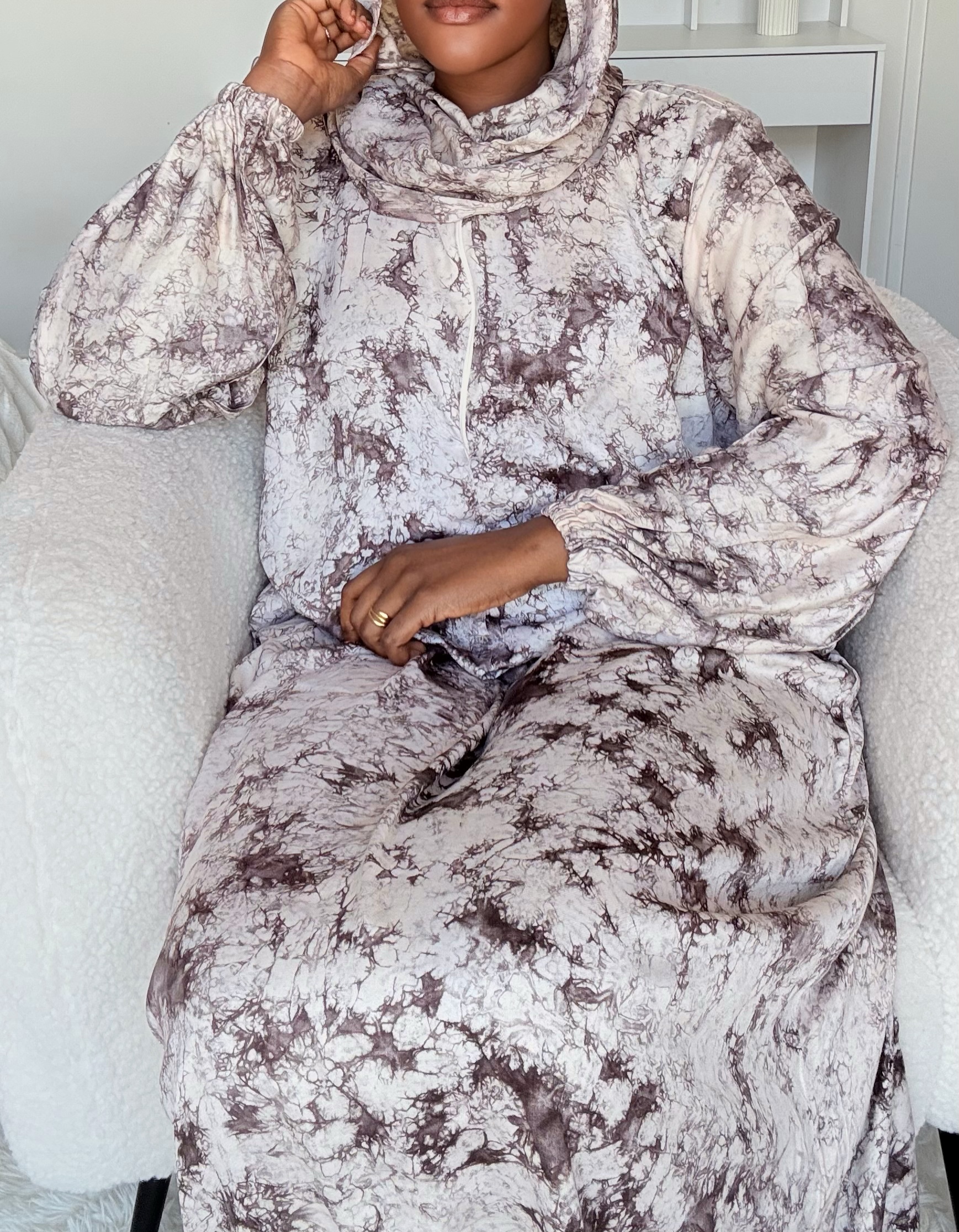 Robe de prière Chocolat Beige  100%
Coton Lourd - Taille XS à XL