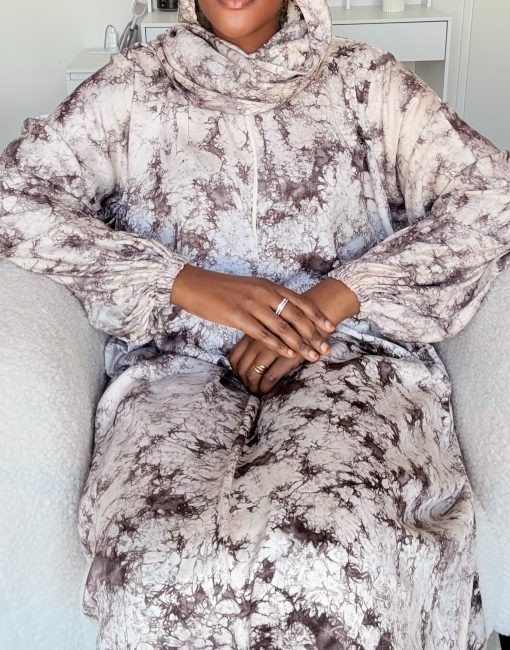 Robe de prière Chocolat Beige 100%
Coton Lourd - Taille XS à XL – Image 5