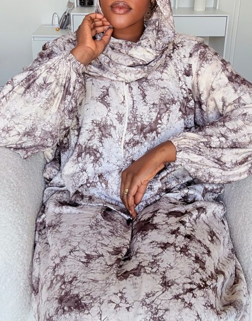 Robe de prière Chocolat Beige 100%
Coton Lourd - Taille XS à XL – Image 4