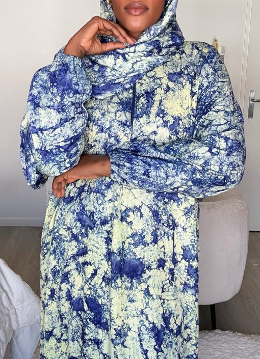 Robe de prière Bleu Nuit 100%
Coton Lourd - Taille XS à XL – Image 4