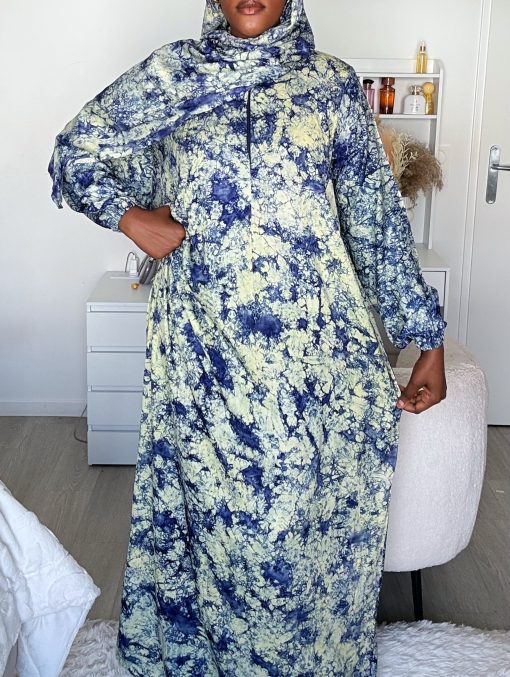 Robe de prière Bleu Nuit 100%
Coton Lourd - Taille XS à XL – Image 3