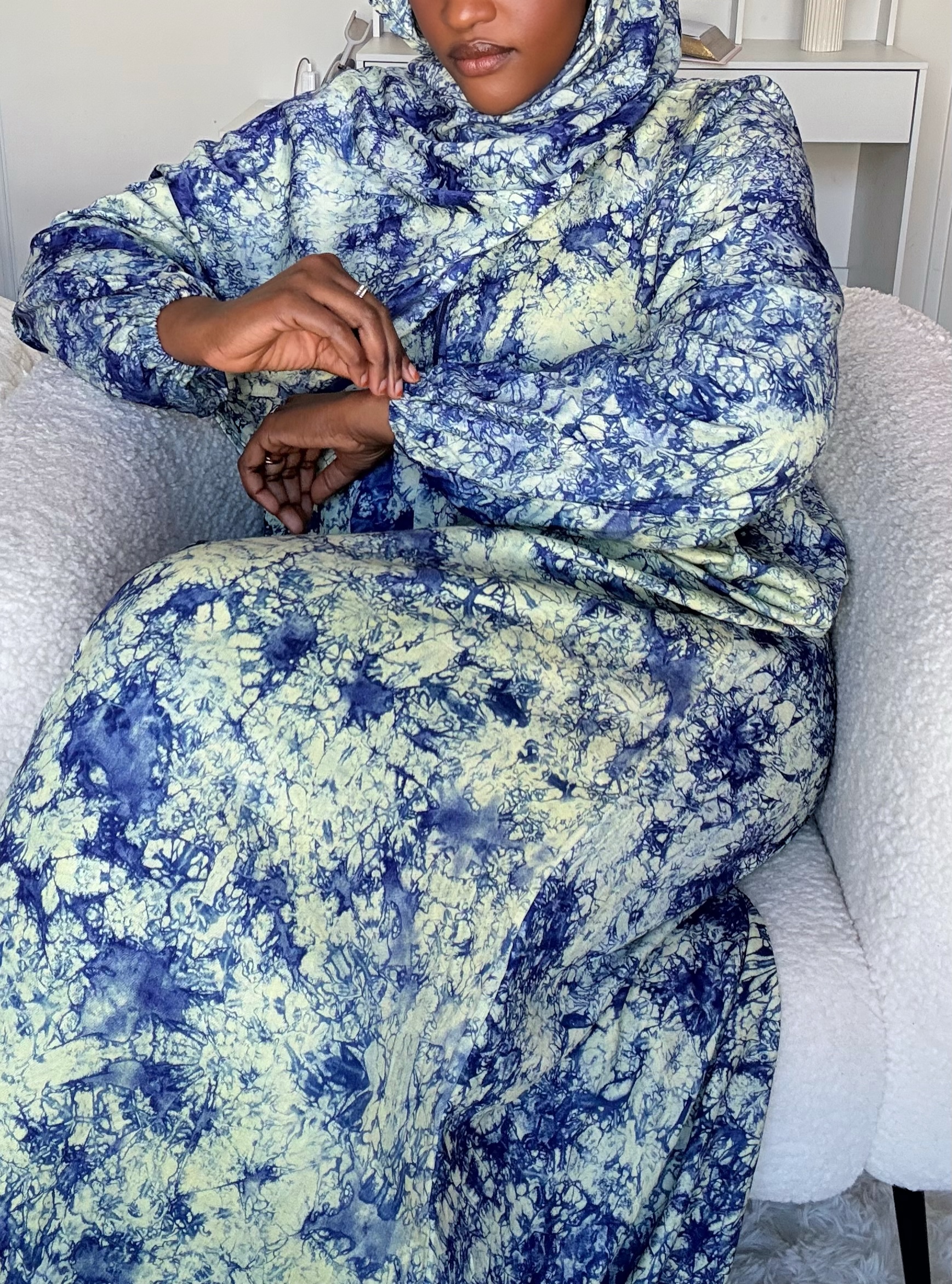Robe de prière Bleu Nuit 100%
Coton Lourd - Taille XS à XL – Image 2