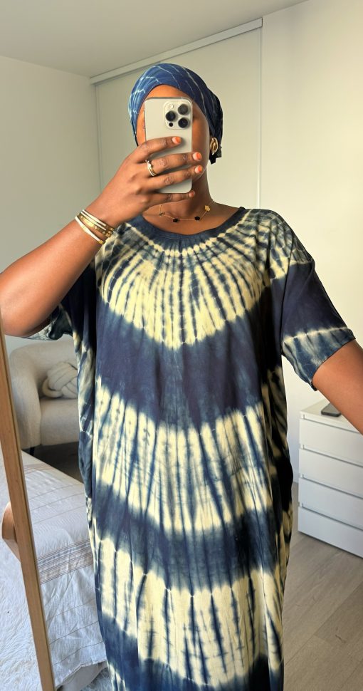 Robe d’intérieur bleu marine XS - XL en coton 100% – Image 2